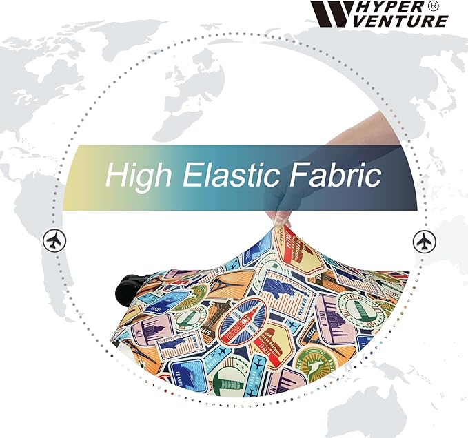 HYPER VENTURE Washable Luggage Cover - Fashion Suitcase Protector Fits 18-22 Inch Luggage (World Voyage, S)