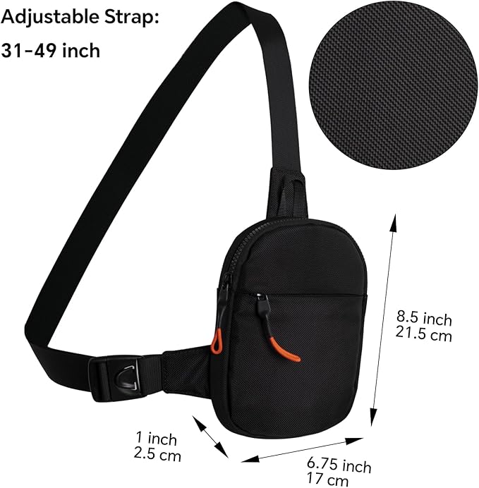 MJNUONE Mini Sling Bag for Men Outdoor Lightweight Small Crossbody Bag Women Casual Daily Bag Waterproof Chest Bag for Travel