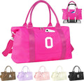 Overnight Bag for Kids Teen Girls Weekender Dance Bag Birthday Graduation Gifts,Initial Travel Duffel Bag Sports Gym Bag Personalized Weekender Bag Carry On Bags Preppy Gifts for Women(Hot Pink, O)