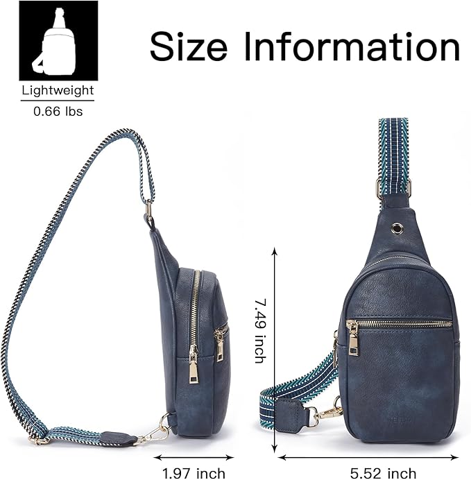 Telena Small Sling Bag for Women Leather Crossbody Fanny Packs Chest Bag for Women