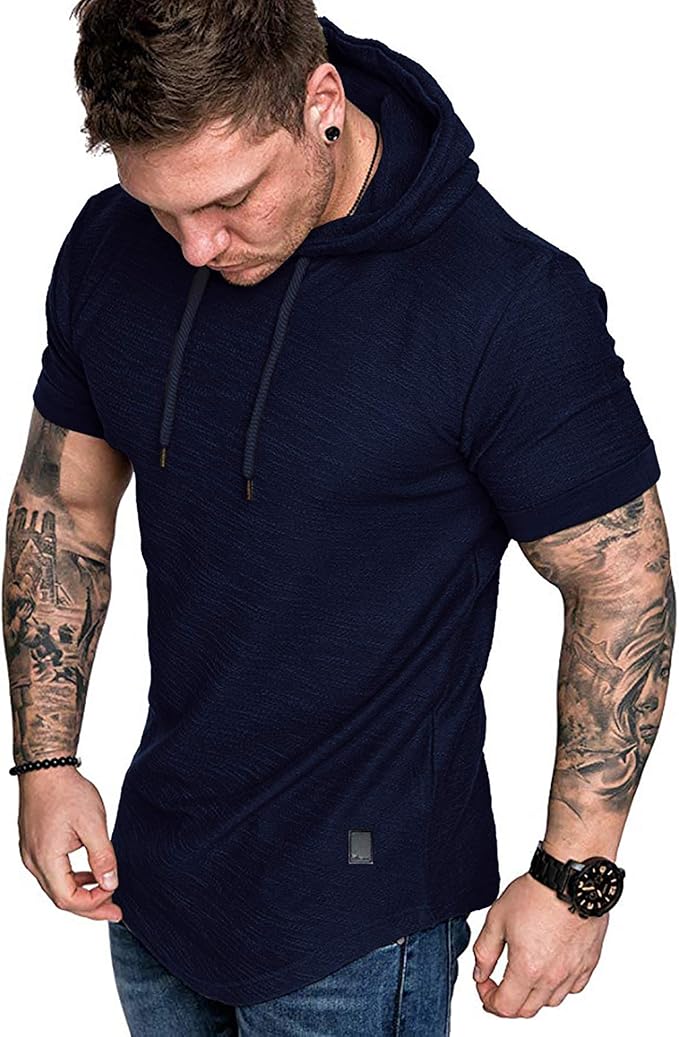 Lexiart Mens Fashion Athletic Hoodies Sport Sweatshirt Solid Color Fleece Pullover