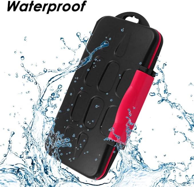 Set of 2, Memory Card Case with Carabiner and Card Removal Tool, findTop Water-Resistant Shockproof Carrying Case Protector Box 24 Slots for 12 Piece SDHC/SDXC Cards and 12 Micro SD Cards