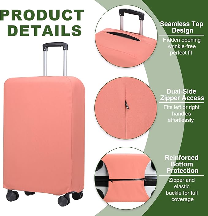 PATIKIL Luggage Cover, Suitcases Covers Elastic Carry on Cover Protector Washable Scratch-Resistant Fits 22-23 Inch Luggage for Travel Business Trips, Pink