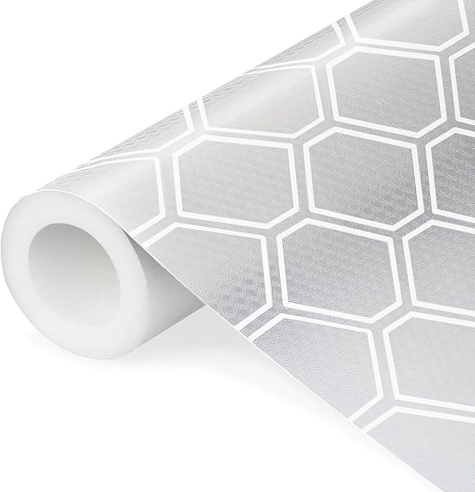 Shelf Liner, Refragerator Drawer Liners for Kitchen Cabinets, Waterproof Bathroom Sink Mat No Slip Cupboard Liners Non Adhesive Fridge Liner Roll - Clear 17.5"×78.7"