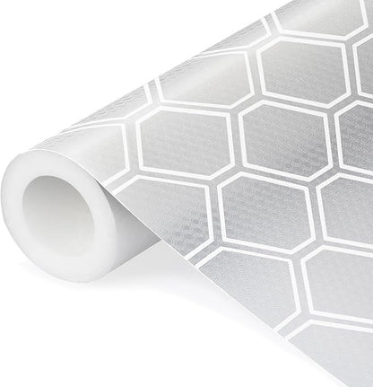 Shelf Liner, Refragerator Drawer Liners for Kitchen Cabinets, Waterproof Bathroom Sink Mat No Slip Cupboard Liners Non Adhesive Fridge Liner Roll - Clear 17.5"×78.7"