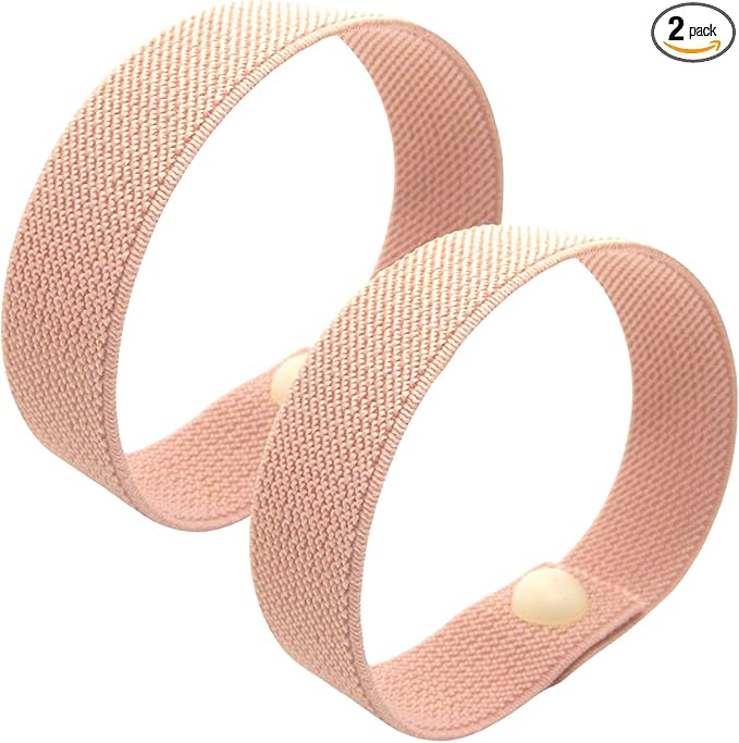 AcuBalance Motion Sickness Bracelets – Comfortable Waterproof Acupressure Band for Natural Nausea Relief, Ideal for Travel (Pair), Pink (Large 8")