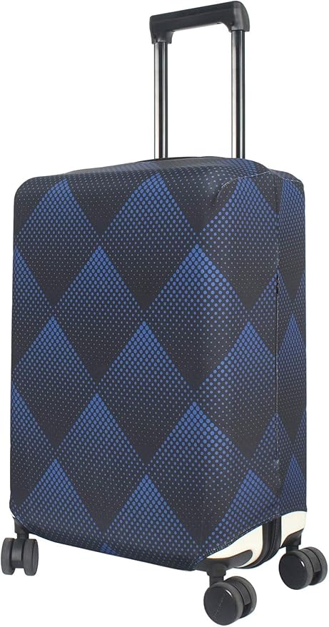 HYPER VENTURE Washable Luggage Cover - Fashion Suitcase Protector Fits 27-30 Inch Luggage (Blue Cube, L)