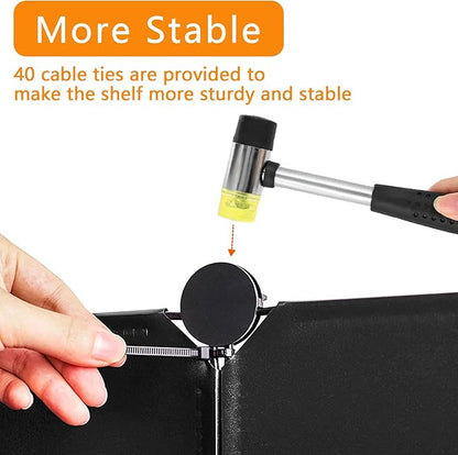 AWTATOS Cube Storage Closet Organizer Storage 12 Cube Shelves, Large and Small Cubes, DIY Portable Closet Clothes Storage Shelfs for Home, Bedroom, Black