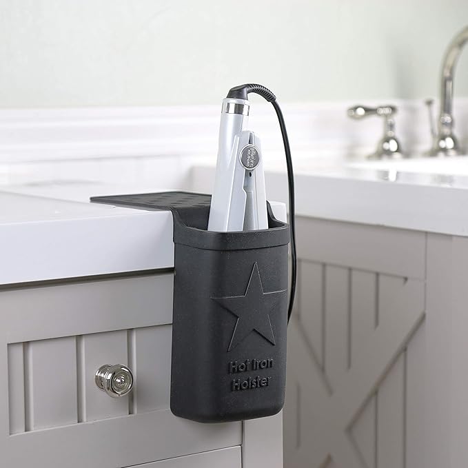 Hot Iron Holster | Adhesive-Free Silicone Storage Pocket for Organization and Travel | Heat Resistant to 500°F | Ideal for Curling Irons, Hair Straighteners, and other Hot Tools