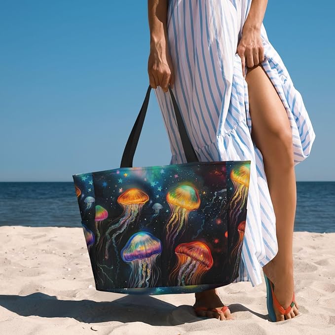 Beach Bag for Women Beach Tote Bag Waterproof Sandproof Large Bags with Zipper Big Capacity for Vacation Travel