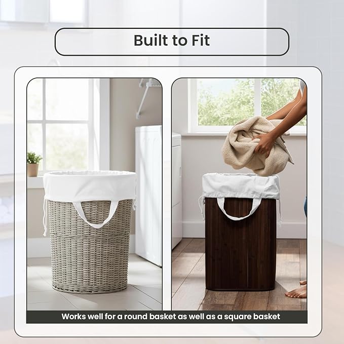 LFH Home Cotton Canvas Large Laundry Bag with Handle, Heavy Duty Drawstring Closure Washable Laundry Bags, School Travel, Home, Hotel, College Dorm, Organizer Sack, Toy Clothes 28x40 (Pack of 6)-White