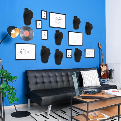 Headphone Wall Hangers Adhesive Gaming Headset Holder Hooks for Wall Mount Strong Universal Stand Hooks for Most Headphone Controller, Hat, Baseball Caps, Door, Closet(Black,24 Pcs)