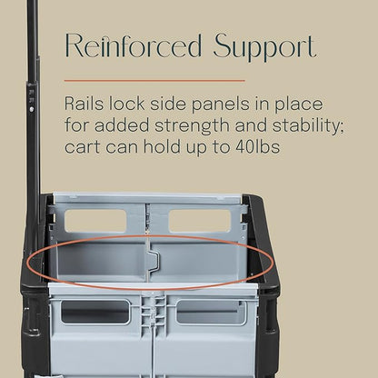 Mobile Utility Cart with Storage Organizer Bag, Rolling Cart, Blue/Grey