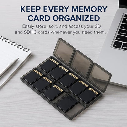 Acuvar 24 Slot SD/SDHC Memory Card Hard Plastic Case – Durable ABS Portable SD Card Storage Box Organizer, Protective Hard Shell SD Card Carrying Case for Photographers, Anti-Shock & Waterproof