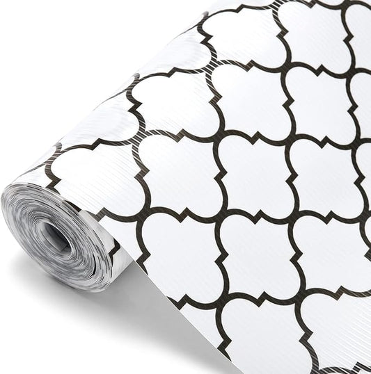 Glotoch 2 Rolls Non Adhesive Shelf Liners for Kitchen Cabinets, Waterprrof Drawer Liners for Kitchen, Non Slip Cabinet Liners for Shelves/Dresser/Fridge/Bathroom, 12" x 20 FT, White
