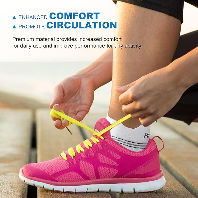 Plantar Fasciitis Sock (6 Pairs) for Men and Women, Compression Foot Sleeves with Arch and Ankle Support (Black, Gray, White, Small)