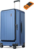 Checked Luggage, Large Suitcase 29 Inch Trunk Luggage with Spinner Wheels, Lightweight ABS+PC Hard Shell with Aluminum Frame, Top Opening, TSA Lock (Blue, 1PC)