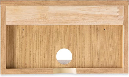 JONATHAN Y NST2002C Ettore 15.71" Mid-Century Modern Floating Wall Mounted Nightstand with Soft-Close Drawer and Cable Hole, Light Oak