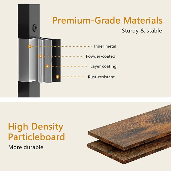 3-Tier Narrow Ladder Shelf with Drawer, Bathroom Floor Storage Shelf, Freestanding Tower Shelf Ladder Bookshelf Brown