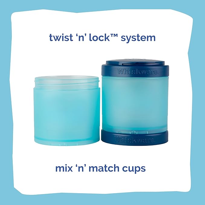 Whiskware Disney Princess Cinderella, Stackable Snack Containers for Kids, 3 Stackable Snack Cups for School or Travel, Backpack and Cupholder Friendly, Glass Slipper