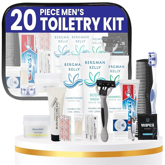 Trektote Bulk Hygiene Kit For Men And Women – (50 Pack) 20 Piece Set Of Travel Size Toiletries, TSA Compliant, Bulk Travel Essentials, Includes Shampoo And Conditioner, Body Wash, Toiletry Bag & More