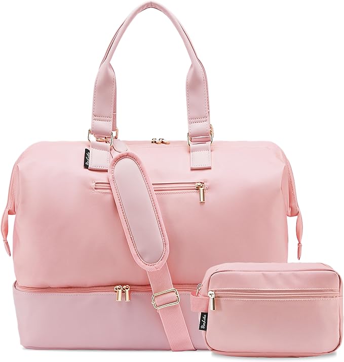Weekender Bags for Women, Large Travel Duffel Bag with Shoes Compartment, Carry On Overnight Tote Bags with Toiletry Bags, Hospital Bags for Labor and Delivery