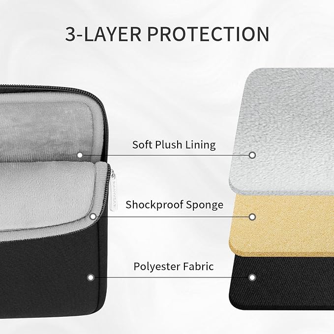 RAINYEAR Laptop Sleeve Case with Front Pocket, 15 16 Inch Protective Portable Case with Front Pocket, Briefcase Laptop Bag Cover Compatible for MacBook Pro/Max M4 M3 M2 M1 2025 2024 2023 2022, Black