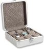 Bey-Berk Personalized Prague Aluminum 9-Slot Watch Case (Silver), Locking Travel Metal Watch Box with Quilted Interior, 9.75" x 3" x 10.25"