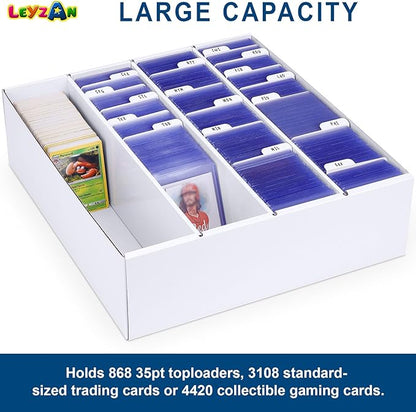 Trading Card Storage Box, 3200 Count Cardboard Storage Box with Divider for Sports, Tcg, Mtg Card(2 Pack)