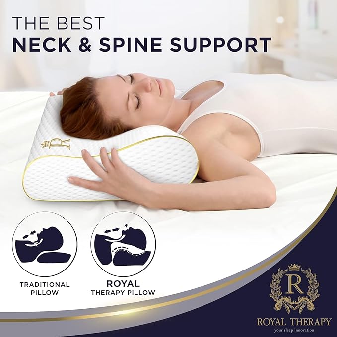 Cervical Memory Foam Pillow-(2 Pack) 4-Layer Adjustable King Size Contour Design for Side Sleepers, Neck Support & Pain Relief, Orthopedic, CertiPUR-US Certified