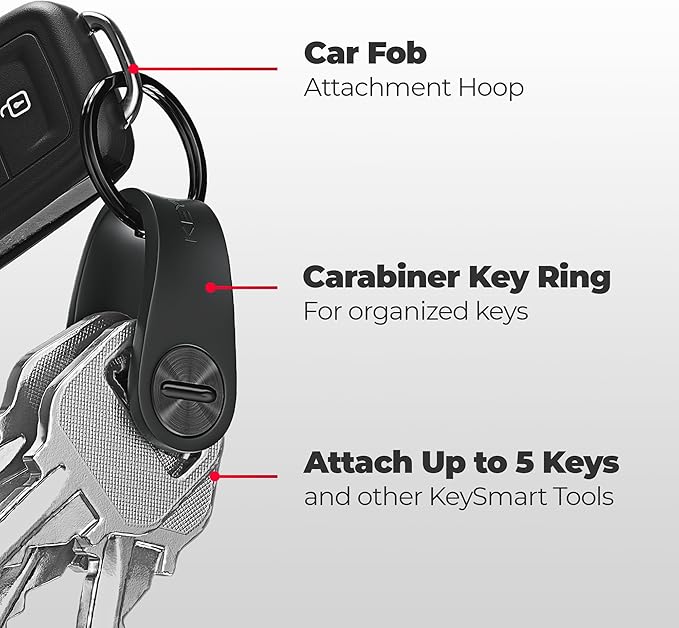 KeySmart Keychain Key Holder - Compact Key Organizer for Key Chain, EDC Key Chains, Key Ring Keychains