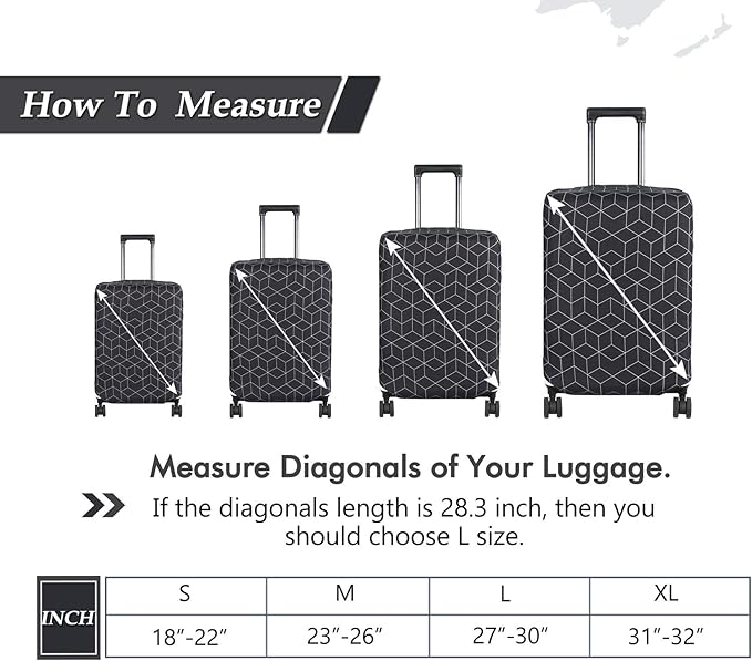 HYPER VENTURE Washable Luggage Cover - Fashion Suitcase Protector Fits 18-22 Inch Luggage (Black Maze, S)