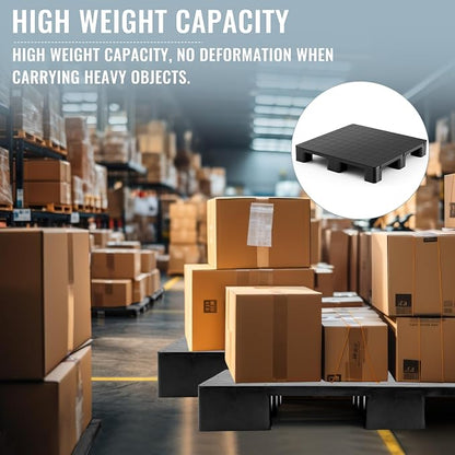 1 Pcs Plastic Pallet for Basement Storage Easy Stack Lightweight Floor Pallet Display Flooring Room Supermarket Christmas, Support up to 2000 Lbs (31.5'' L X 31'' W X 4.7'' H,Black)