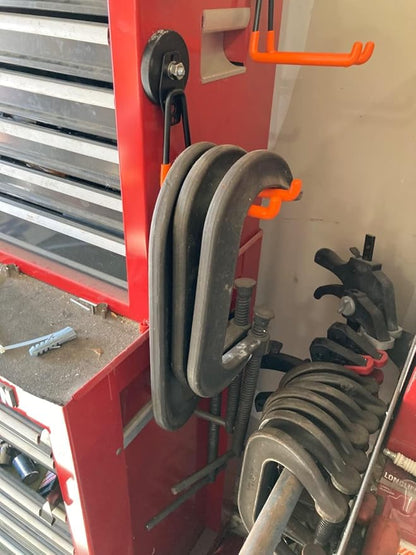 MUTUACTOR Magnetic Hooks,2PCS Large Magnetic Hooks Heavy Duty,Anti-Slip Double Magnet Hooks Garage Storage Utility Hooks for Metal Cabinet Pegboard Garage Basement Organizer