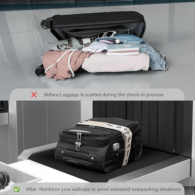 Luggage Straps for Suitcases,Adjustable Luggage Elastic Belt, Travel Essentials for Airport,Station, Vibrant Designs, (Cute Pear)