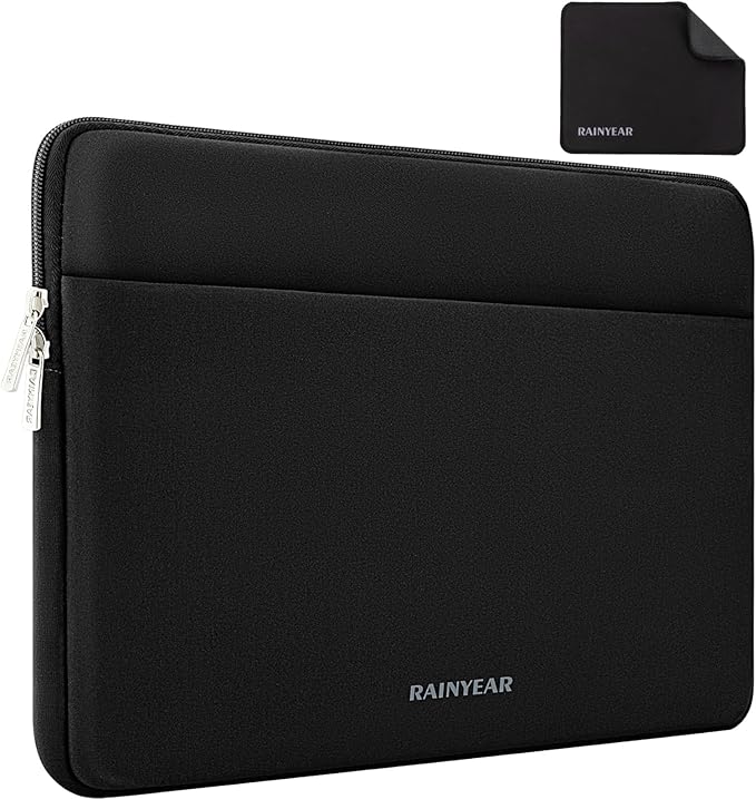 RAINYEAR Laptop Sleeve Case 11-13 Inch, Protective Portable Case with Front Pocket, Briefcase Computer Cover Laptop Bag Compatible with MacBook Air/Pro, HP, Dell, Lenovo, Acer, Black