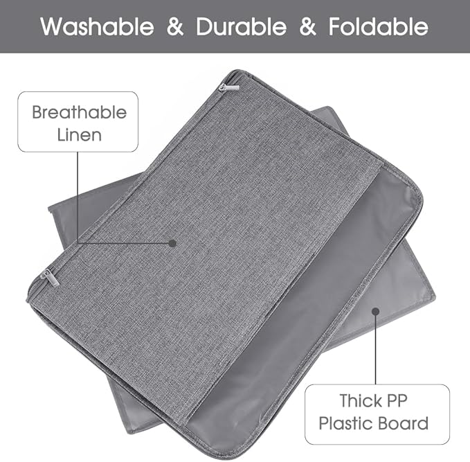 ANMINY Storage Bins with Zipper Lids 51.9 Qt Lidded Fabric Storage Boxes Baskets Cubes with Handles Collapsible Washable Cotton Linen Closet Shelf Clothes Organizer - Gray, Extra Large