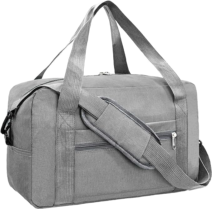15 Inch Small Carry On Bags for Airplanes Spirit Airlines Personal Item Bag Underseat Foldable Travel Duffle Gym Bags for Women Men(20L, Dark Grey)