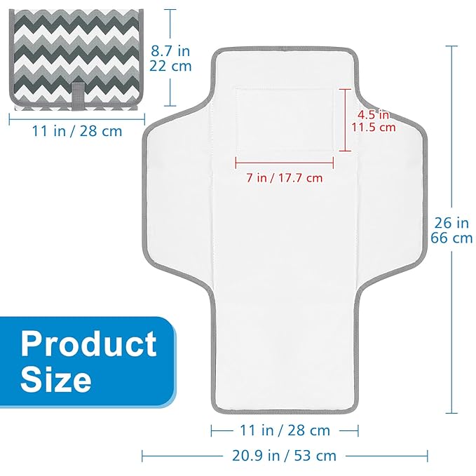 Accmor Portable Diaper Changing Pad, Waterproof Baby Changing Mat, Foldable Travel Diaper Changing Pads for Baby