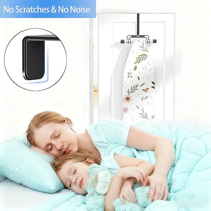 Ironing Board Hanger - Over-The-Door & Wall-Mounted Ironing Board Holder,Removable Hook,Durable Metal Organizer Rack for Y & T-Shaped Boards (Silver)