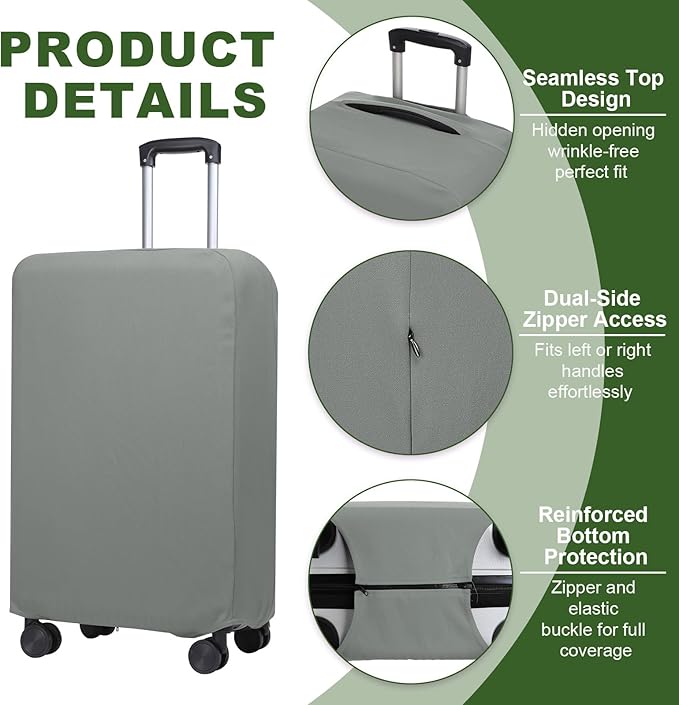 PATIKIL Luggage Cover, Suitcases Covers Elastic Carry on Cover Protector Washable Scratch-Resistant Fits 26-27 Inch Luggage for Travel Business Trips, Gray