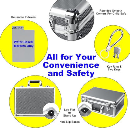 Multi color Card Storage Hard Case, Sports Card Collection Boxes,Trading Cards Cabinet, Card Holder, Toploader Box (Gray, Large)