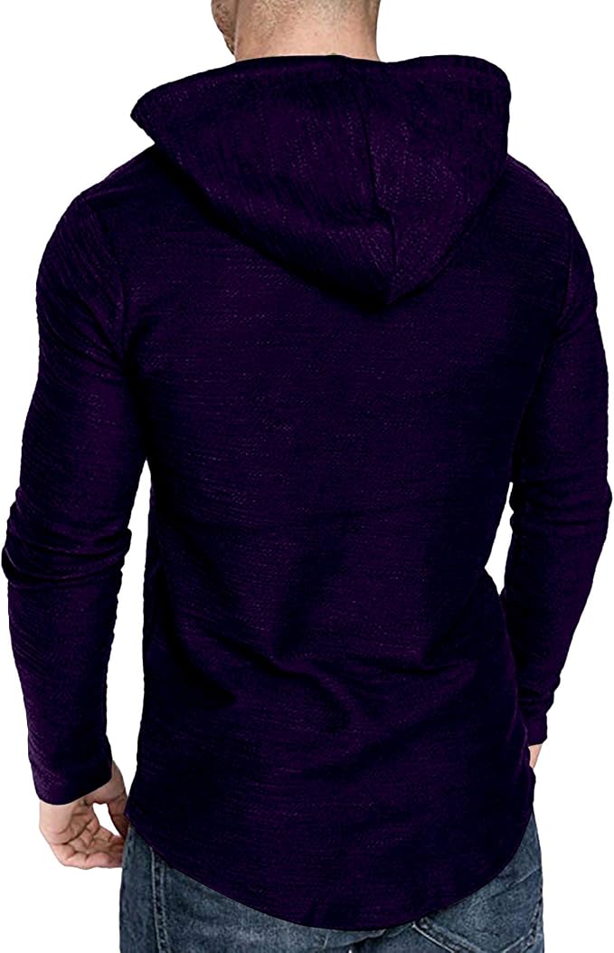 Lexiart Mens Fashion Athletic Hoodies Sport Sweatshirt Solid Color Fleece Pullover