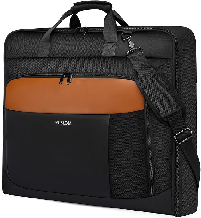 Garment Bag Travel Suit Bag for Men Large 40-Inch Carry on Garment Bag Up to 3 Suits for Business Trips,2 in 1 Hanging Suitcase Luggage Bags for Travel,Foldable Carry On Bag Fits 15.6Inch Laptop,Black