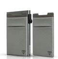 Slim Wallet for Men and Women,Pop Up Credit Card Wallet Metal Minimalist Cards Holder with Money Pocket,Small Ultralight Aluminum RFID Blocking Wallets 6-12 Card Capacity,Grey