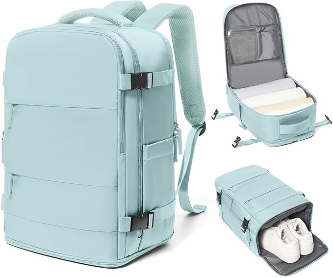 coowoz Travel Backpack Carry On for Women Man Gym Backpacks with Laptop Compartment Mochila de Viaje Teacher Personal Item Backpack Airplane Accessories Must Haves Blue Small