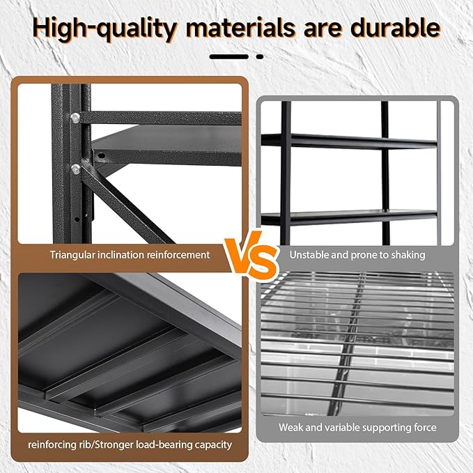 5000LBS Metal Garage Shelving Unit 71" W Storage Shelves Heavy Duty 4 Tier Adjustable Garage Storage Racks Industrial Shelving Utility Rack Shelf for Warehouse/Basement 71" Wx24 Dx70 H