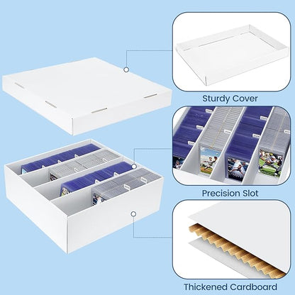 Trading Card Storage Box, 2 Pack Sports Cards Storage Boxes with 10 Dividers, Top Loader Storage Case for TCG/MTG, Game Cards