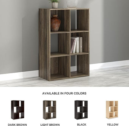 Signature Design by Ashley Shallifer 6 Cube Storage Organizer or Bookcase, Brown