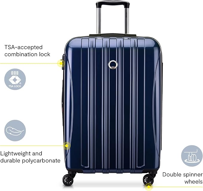 DELSEY PARIS Helium Aero Hardside Expandable Luggage with Spinner Wheels, Blue Cobalt, Carry-On 21 Inch